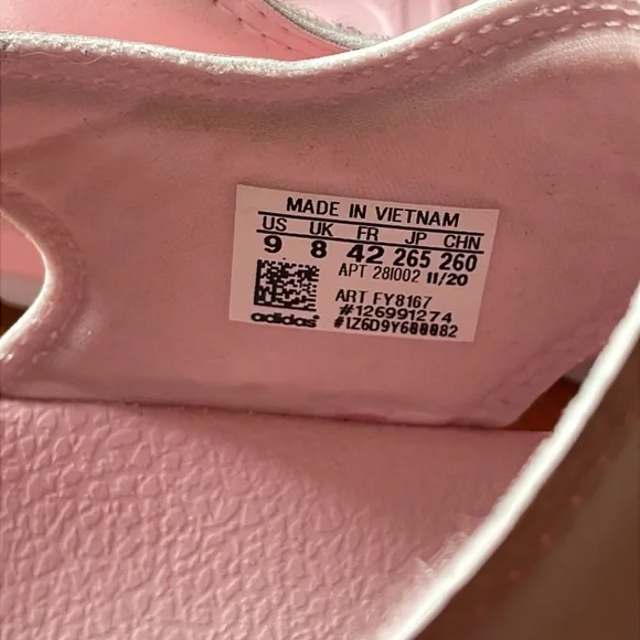 Adidas Adilette Sandals (Clear Pink/Cherry Metallic/Cloud White) Velcr Straps - Picture 3 of 8